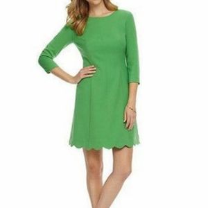 Cremieux Sydney Green Ponte Scalloped Dress
